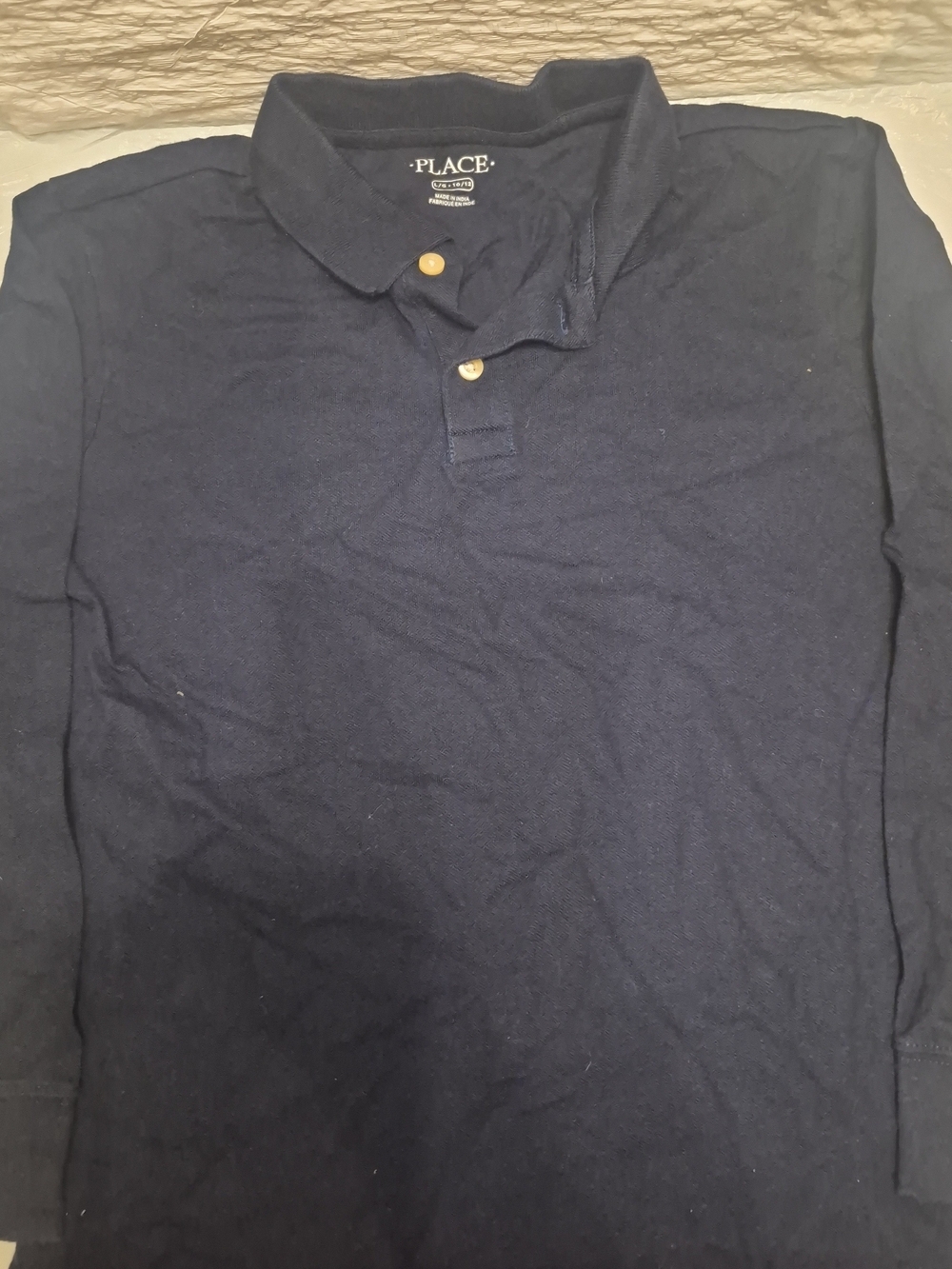 Place Navy Long-Sleeve Polo Shirt